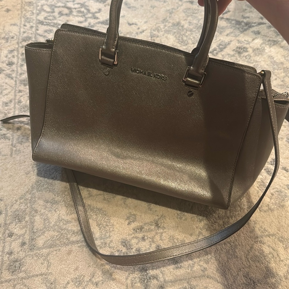 Michael Kors Shimmering Silver Satchel